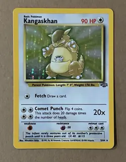 Pokemon TCG Kangaskhan Holo Rare Card 5/64 Jungle Set Vintage 1999 MP - Image 1
