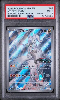 Pokemon TCG N's Reshiram Card 167/159 Illustration Rare Stamped Box Topper JTG - Image 1