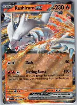 Reshiram ex 020/086 SV: White Flare - Pokemon Card - NM - Image 1