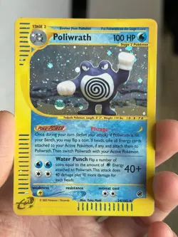 POLIWRATH 24/165 Expedition HOLO rare E-Reader Pokemon TCG card MP - Image 2