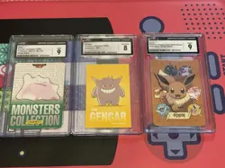 Pokemon CGC Lot Gengar Sticker 94 + Eevee Korean Playing Card + Ditto Carddass - Image 1