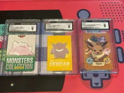 Pokemon CGC Lot Gengar Sticker 94 + Eevee Korean Playing Card + Ditto Carddass - Image 2