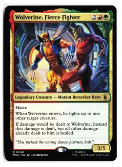 Wolverine, Fierce Fighter 240 Rare Marvel Super Heroes Magic: The Gathering - Image 1