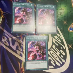 Yugioh! Inferno Fire Blast x3 LDK2-ENJ23 Playset NEW Unlimited NM/M - Image 1