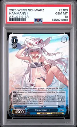 PSA 10 Weiss Schwarz English Azur Lane Vol.2 E103 Hammann II SR FOIL - Image 1