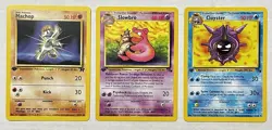 Pokemon Team Rocket 1st Edition Lot Slowbro Cloyster Machop WOTC LP 3 Cards - Image 1