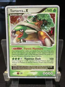 Torterra LV.X 122/130 Holo LP+ Pokemon Card Diamond Pearl Swirl - Image 1