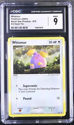 CGC 9 MINT Whismur 019 Black Star Promos EX Deck Tin Pokemon Card - Image 1