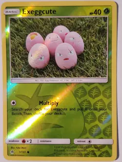 REVERSE HOLO Exeggcute 1/131 DMG Yuka Morii Clay Forbidden Light Pokemon Card - Image 1