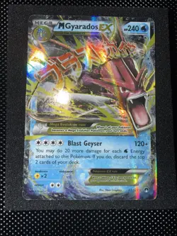 Pokemon M Gyarados EX Mega Holo Rare 27/122 Breakpoint Card English - Image 1