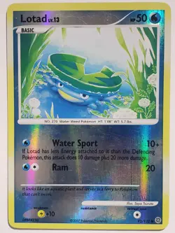 REVERSE HOLO Lotad 92/132 LP / VLP Secret Wonders Pokemon Card Saya Tsuruta Art - Image 1