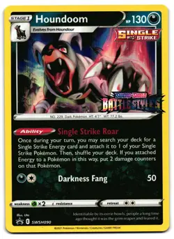 Houndoom SWSH090 - SWSH Black Star Promo Pokemon TCG - M/LP Card - Image 1