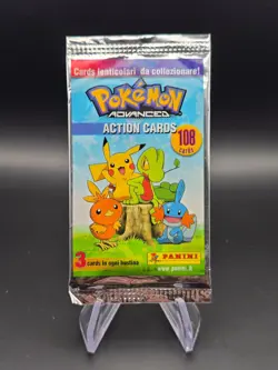 Vintage Pokemon 2004 Panini Action Advanced Sealed Booster Pack Lenticular Cards - Image 1