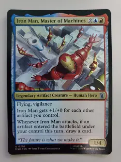 MTG Iron Man, Master of Machines Marvel Super Heroes Foil Uncommon - Image 1