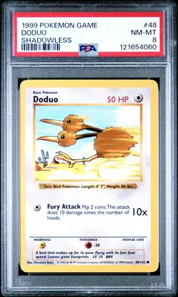 1999 Pokemon Game Shadowless # 48 Doduo PSA 8 Card NM-MINT BASE SET Free Ship! - Image 1