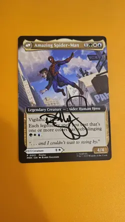 Magic the Gathering MTG Peter Parker Amazing Spider-Man Promo Card ARTIST SIGNED - Image 1