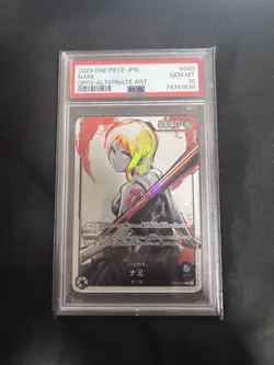 PSA10 Nami OP03-040 Leader Parallel Mighty Enemies One Piece TCG Card - Image 1