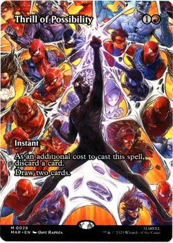 Thrill of Possibility (Borderless) 0028 - Marvel's Spider-Man MTG NM/M Ships Now - Image 1