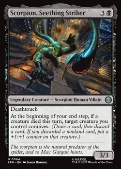 1x Scorpion, Seething Striker NM Eng MTG - Marvel's Spider-Man - Image 1