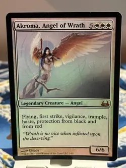 MTG Akroma, Angel of Wrath Duel Decks: Divine vs Demonic 1/62 Foil Mythic. Mtg01 - Image 1