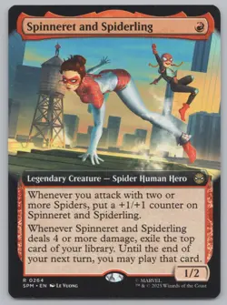 MTG - Spinneret and Spiderling (Extended Art) - Marvel's Spider-Man (SPM) -F649 - Image 1