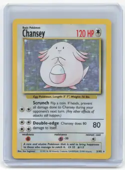 1999 Pokemon Chansey Base Set #3/102 Heavily Played - Image 1