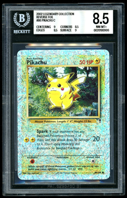 2002 Pokemon Legendary Collection Pikachu C Reverse Foil CGC 8.5 - Image 1