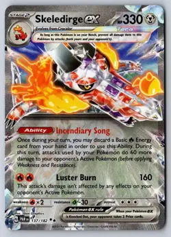 Skeledirge ex 137/182 Double Rare Paradox Rift Pokemon Near Mint - Image 1