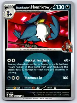 TEAM ROCKET'S HONCHKROW 127/217 ENERGY REVERSE HOLO ASCENDED HEROES POKEMON NM - Image 1