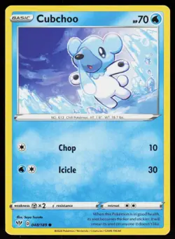 Cubchoo 048/189 Common Darkness Ablaze Pokemon Near Mint - Image 1