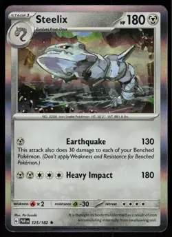 Steelix 125/182 Rare Paradox Rift Pokemon Holo Near Mint - Image 1