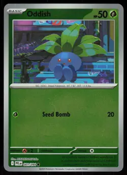 Oddish 001/094 Common Phantasmal Flames Pokemon Reverse Holo Near Mint - Image 1