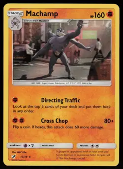 Machamp 13/18 Rare Detective Pikachu Pokemon Holo Lightly Played - Image 1