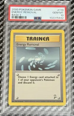 Pokemon Base 2 # 119 Energy Removal PSA 10 GEM MINT! Trusted Seller! Free Ship! - Image 1