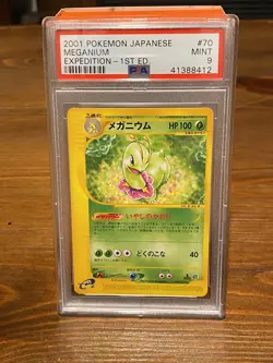 Pokemon 2001 Meganium Expedition 1st Edition- Japanese PSA 9 Mint - Image 1