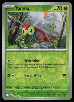 Yanma 002/182 Common Destined Rivals Pokemon Reverse Holo Near Mint - Image 1