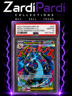 2025 POKEMON MEP EN-ME BLACK STAR PROMO #023 MEGA CHARIZARD X EX PSA 10 - Image 1