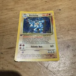 1st Edition Machamp Very Rare Holo 8/102 Pokemon WOTC Free Post - Image 1