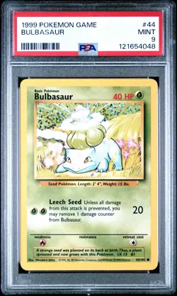 1999 Pokemon Game # 44 Bulbasaur PSA 9 MINT! Trusted Seller! Free Ship! Base Set - Image 1