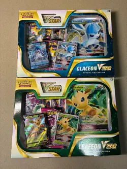 POKEMON GLACEON & LEAFEON VSTAR Special Collection Box Set Of 2 Evolving Skies! - Image 1