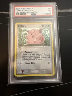 2004 POKEMON EX FIRE RED & LEAF GREEN #59 CLEFAIRY-REVERSE FOIL PSA 7 - Image 1
