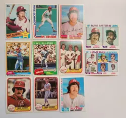 MIKE SCHMIDT - 11 Card Lot - 1981-1982 Topps Fleer PHILLIES HOF - Image 1