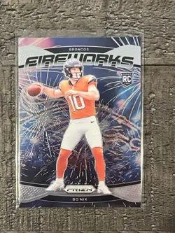 2024 Panini Prizm Fireworks Insert Bo Nix Rookie Card Denver Broncos RC - Image 1