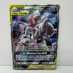 Pokemon Mewtwo & Mew GX SM191 Sun & Moon Tag Team Black Star Promo NM - Image 1