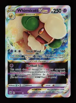 Whimsicott VSTAR 065/172 Holo VSTAR Rare Brilliant Stars Pokemon Cards - Image 1