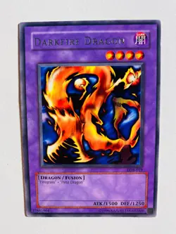 YU-GI-OH! DARKFIRE DRAGON LOB-019 RARE FOIL NM CARD - Image 1