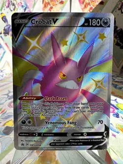 CROBAT V SWSH098 Black Star Promo Ultra Rare Full Art Holo Pokemon Card - Image 1
