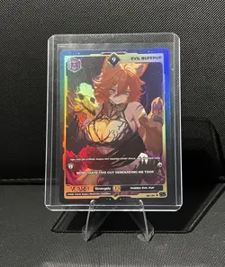 VCard: Divine Chaos 1st Edition Evil Buffpup Rare 9 Holo Card - Image 1
