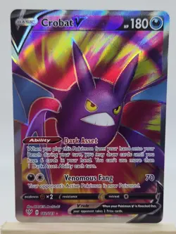 Pokemon Crobat V 182/189 Ultra Rare Full Art Holo Darkness Ablaze TCG Card - Image 1