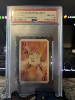 1999 Bicycle POKEMON Mini Playing Cards Primeape- PSA 10 - Image 1